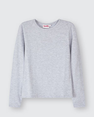 T-shirts - Longsleeve met opschrift van siersteentjes, 116-164