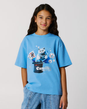T-shirt met print Moustache, loose fit, 116-164