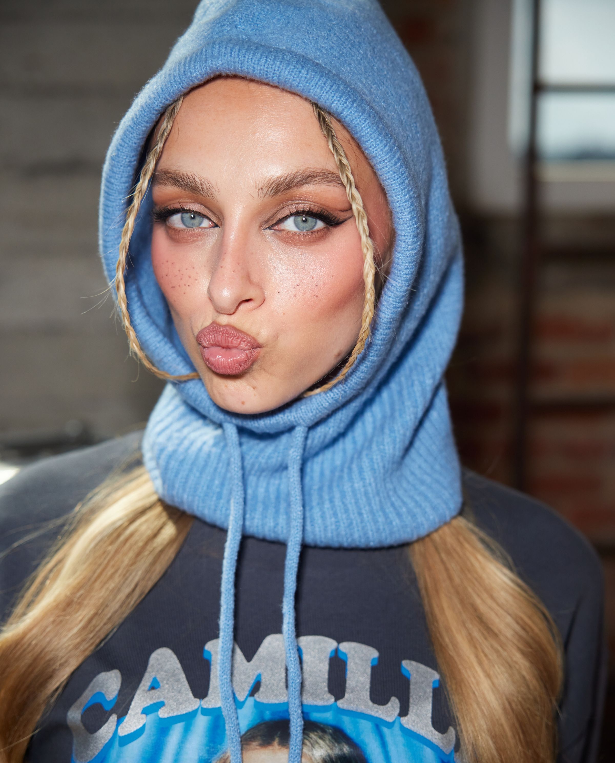 Blauwe sjaalmuts - CAMILLE x JBC