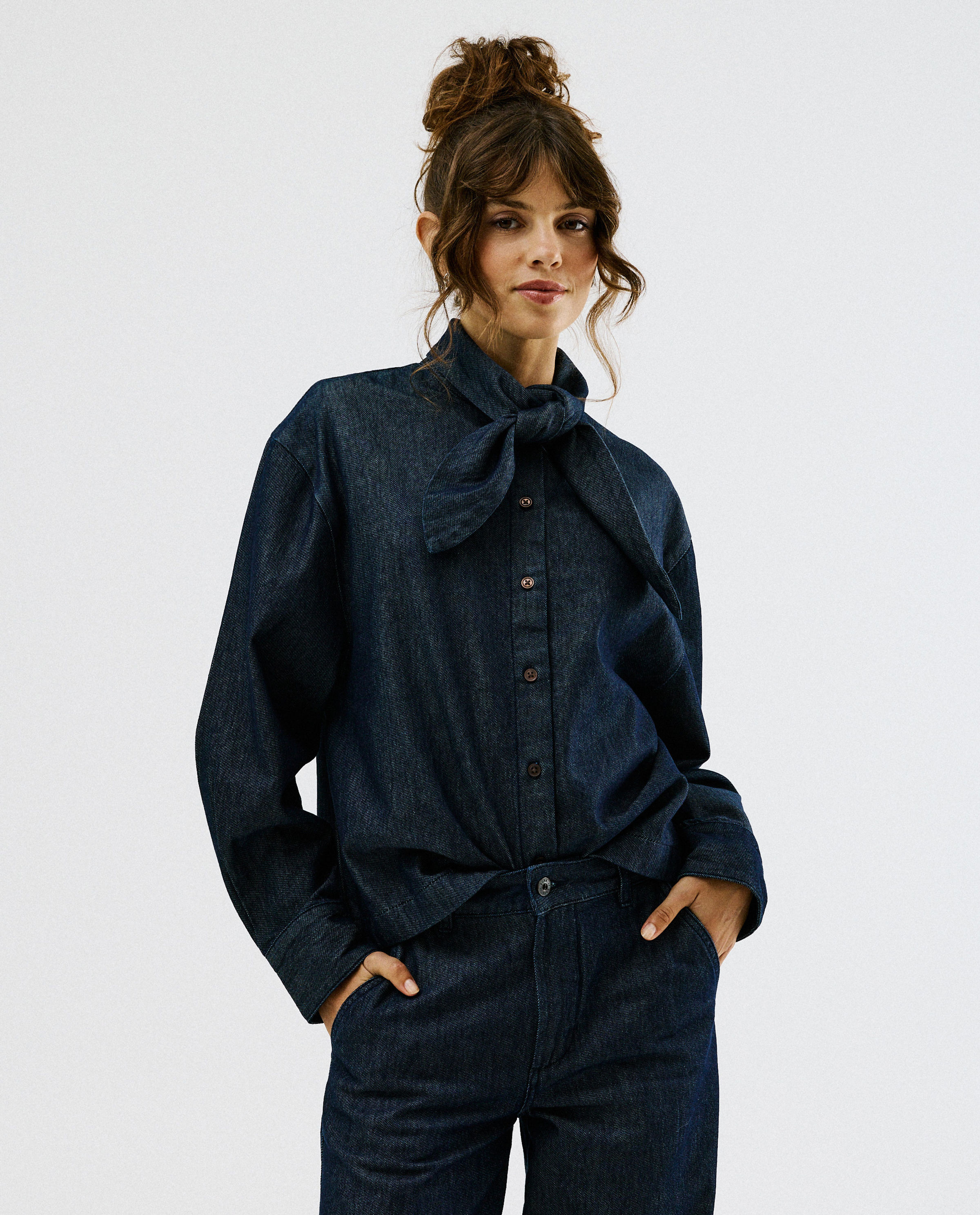 Chemise en jean bleu fonc&eacute; - Sora