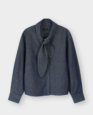 Chemises - Chemise en jean bleu fonc&eacute;
