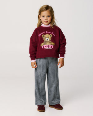 Pantalon &agrave; fines rayures, straight fit