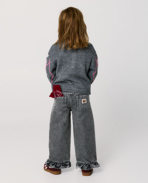 Jeans - Jean &agrave; volants, straight fit