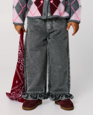 Jeans - Jean &agrave; volants, straight fit