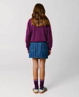 Jupes - Jupe-short en jean &agrave; rayures