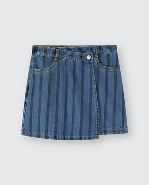 Jupes - Jupe-short en jean &agrave; rayures