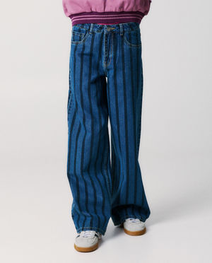 Jeans - Jeans met strepen, wide fit