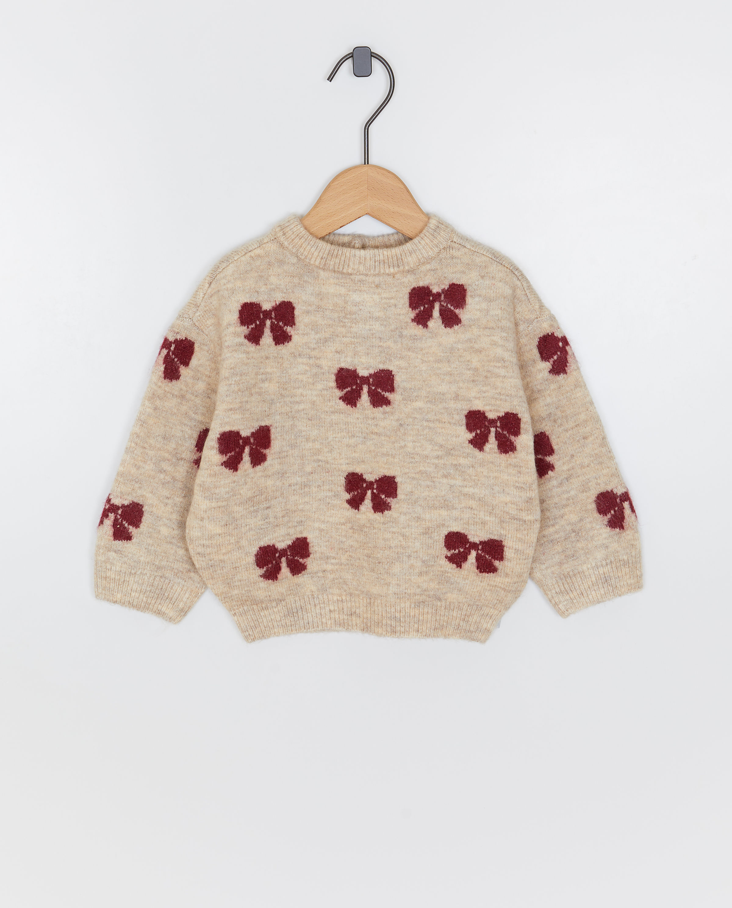 Beige trui met alloverprint, oversized fit, 62-92 - NICEfamily