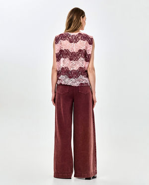 Hemden - Kanten blouse met strepen
