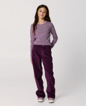 Broek van ribfluweel, straight fit