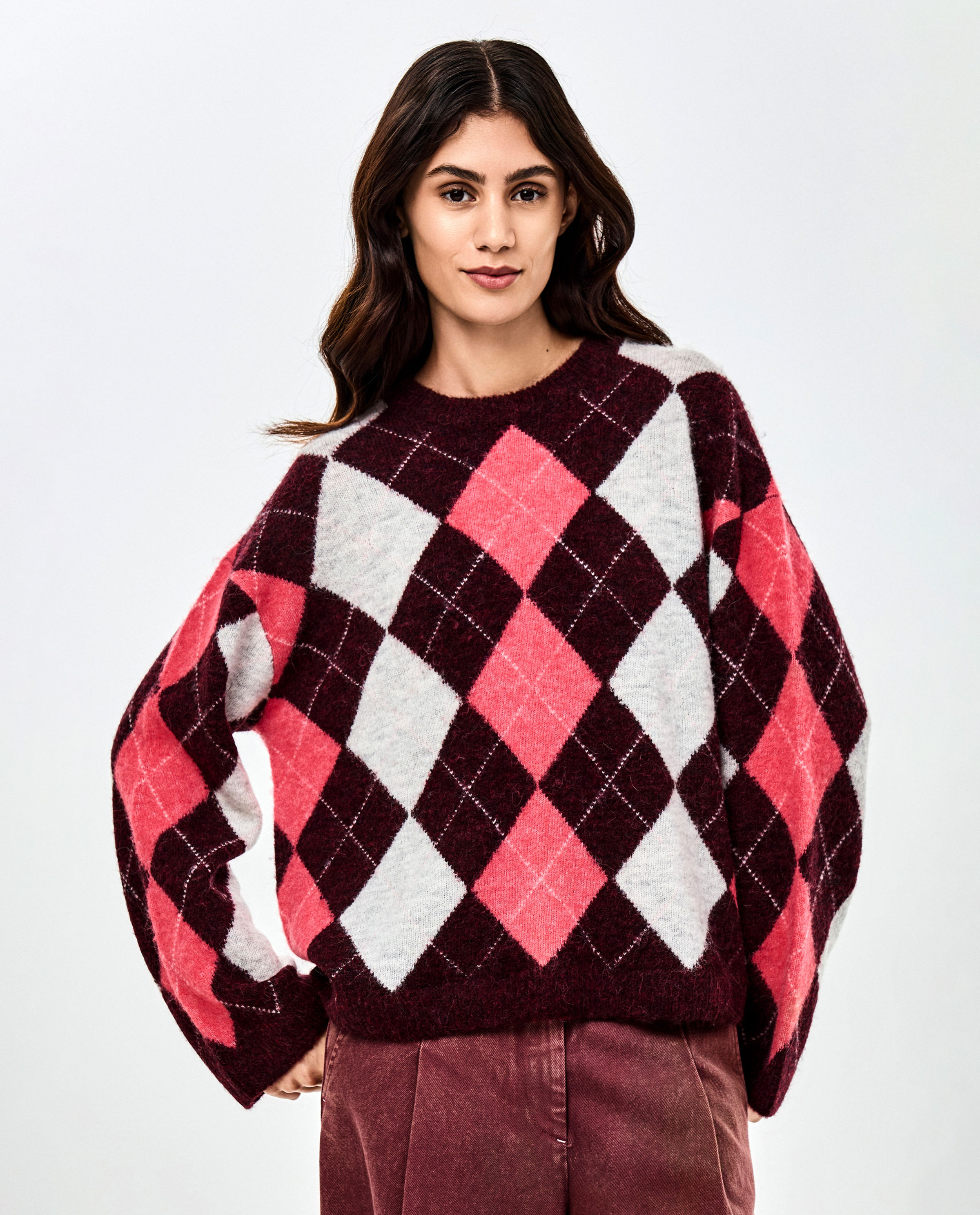 Pull &agrave; carreaux - CKS Femmes