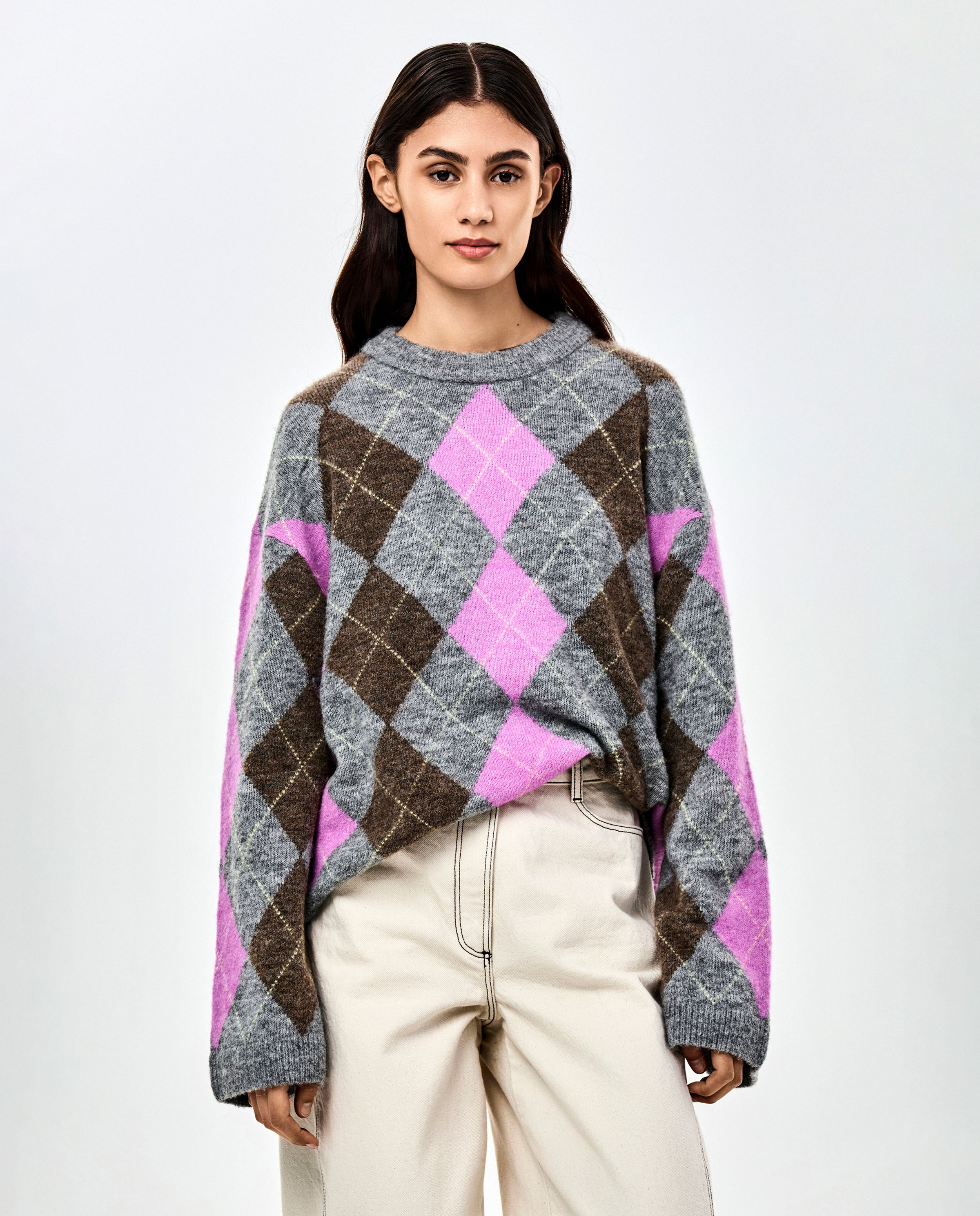 Pull &agrave; carreaux - CKS Femmes