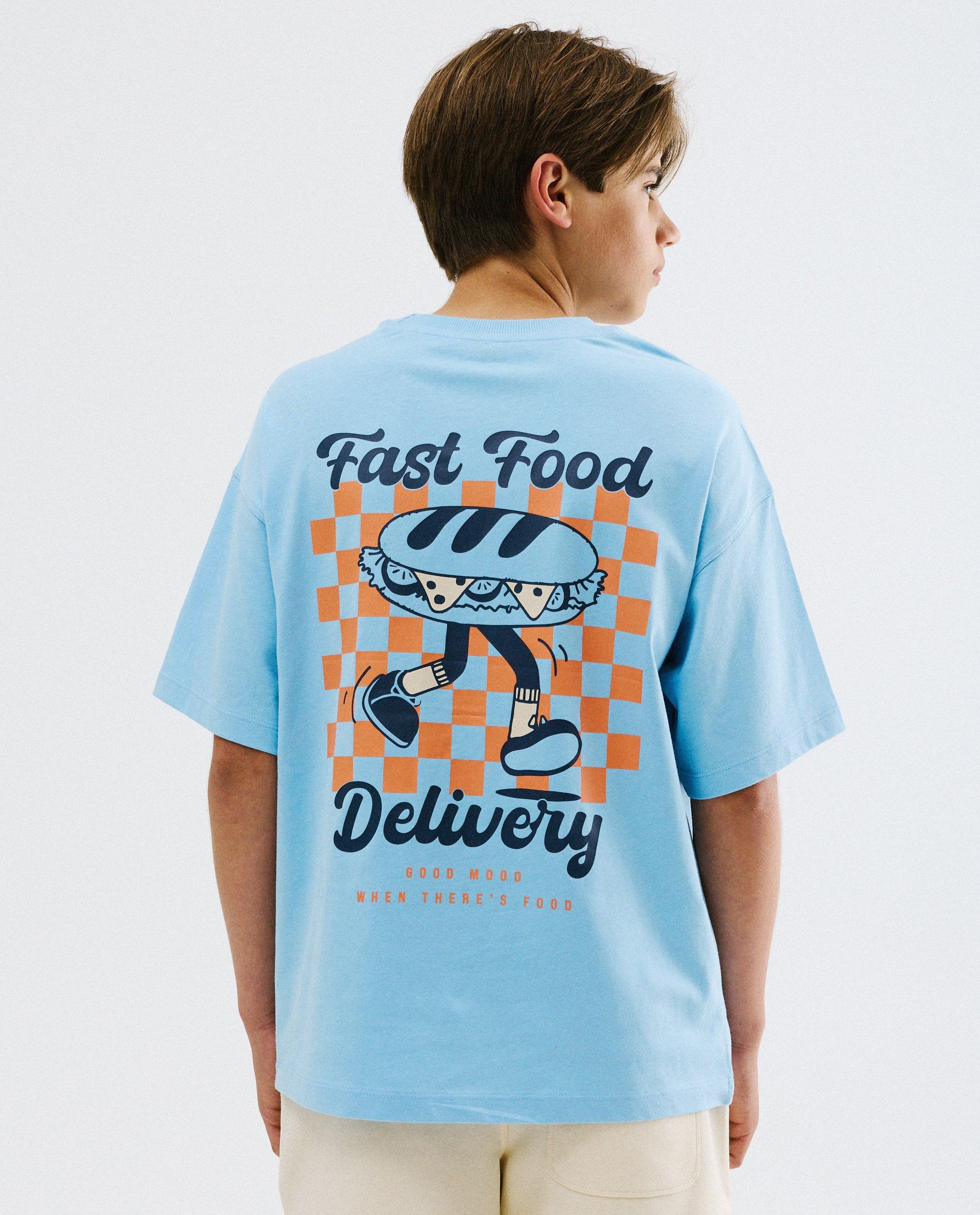 T-shirt met backprint, loose fit - Fish & Chips