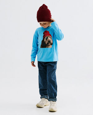 T-shirts - Longsleeve met print hond