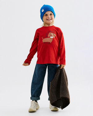 T-shirts - Longsleeve met print hond