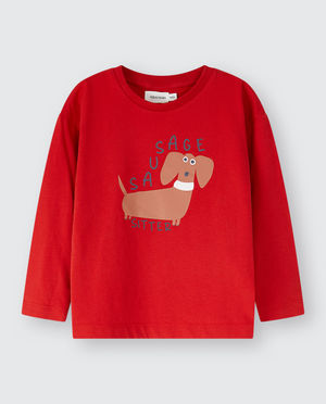 T-shirts - Longsleeve met print hond