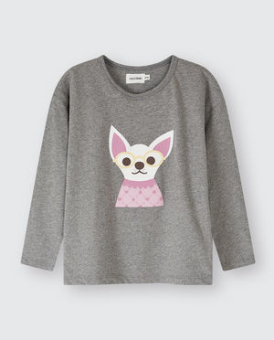 T-shirts - T-shirt &agrave; manches longues avec imprim&eacute; chihuahua
