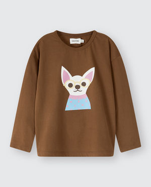 T-shirts - T-shirt &agrave; manches longues avec imprim&eacute; chihuahua
