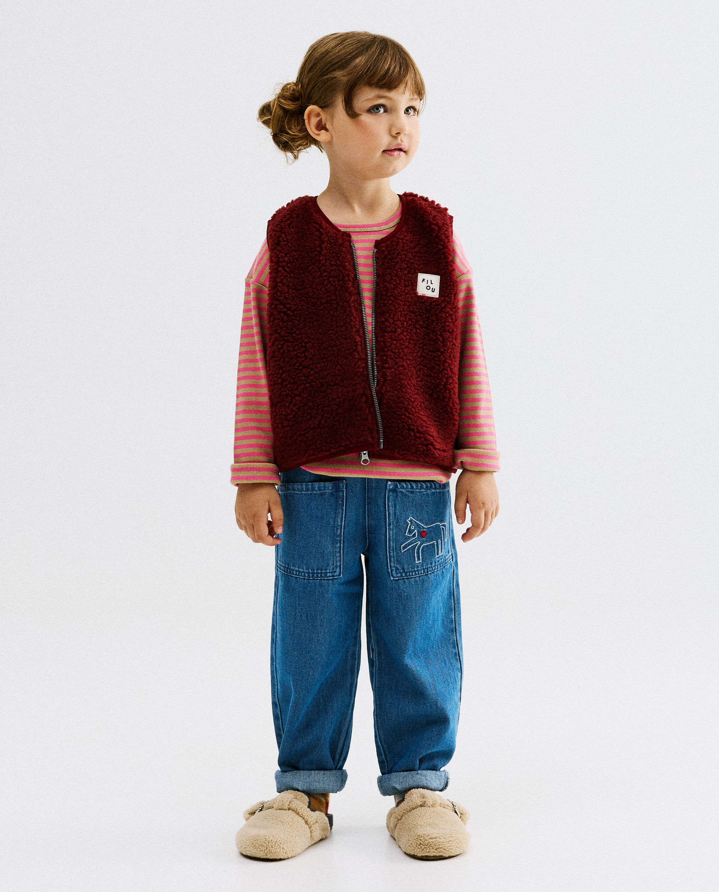Jeans met geborduurd paard - Filou & Friends