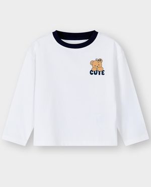 T-shirts - Longsleeve avec imprim&eacute; ours en peluche