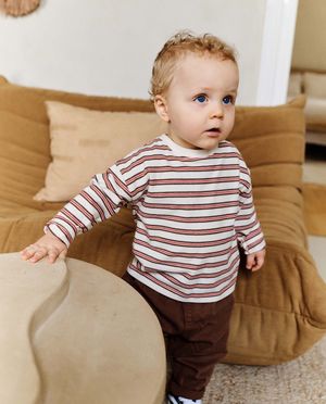 T-shirts - Longsleeve met fijne strepen