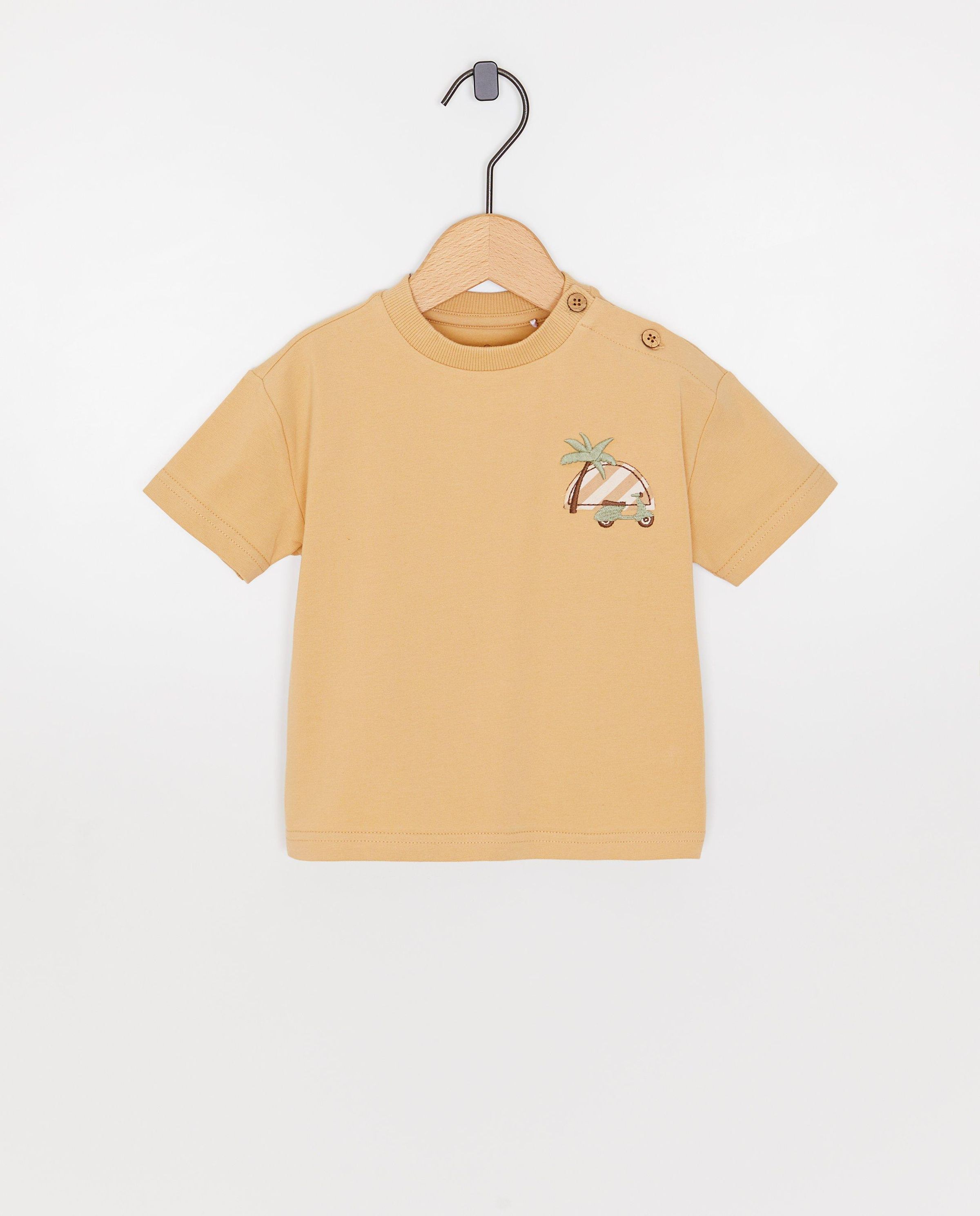 T-shirt met reli&euml;fprint, loose fit - Cuddles and Smiles