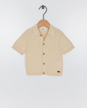Beige polo met textuur - Cuddles and Smiles