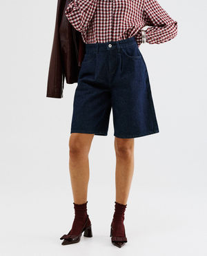Shorts - Short en denim bleu fonc&eacute;