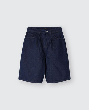 Shorts - Short en denim bleu fonc&eacute;