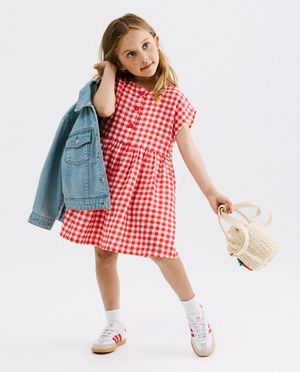 Robe en t&eacute;tra &agrave; carreaux - Besties