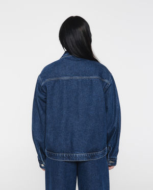 Cardigan - Jeansvest met geborduurd opschrift, unisex