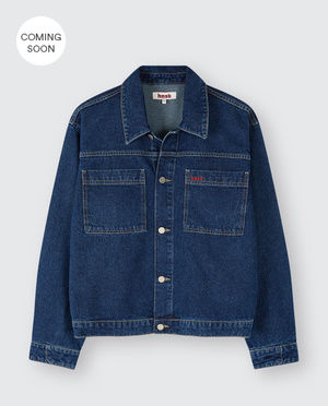 Jeansvest met geborduurd opschrift, unisex