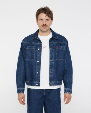 Cardigans - Veste en jean avec inscription brod&eacute;e, unisexe