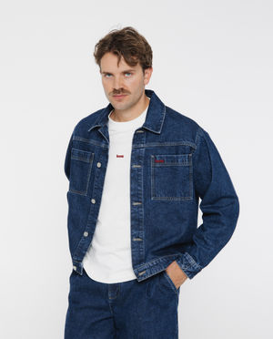 Cardigan - Jeansvest met geborduurd opschrift, unisex