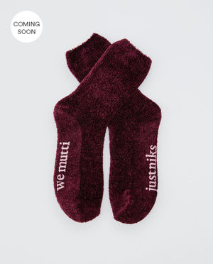 Fluffy kousen met antislip