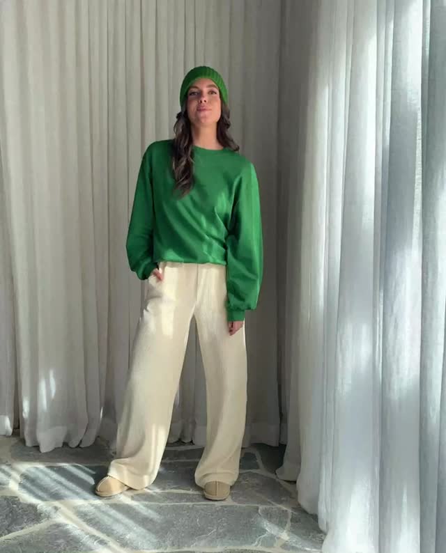 Groene sweater, dames - Video - khaki - thumbnail nummer 2