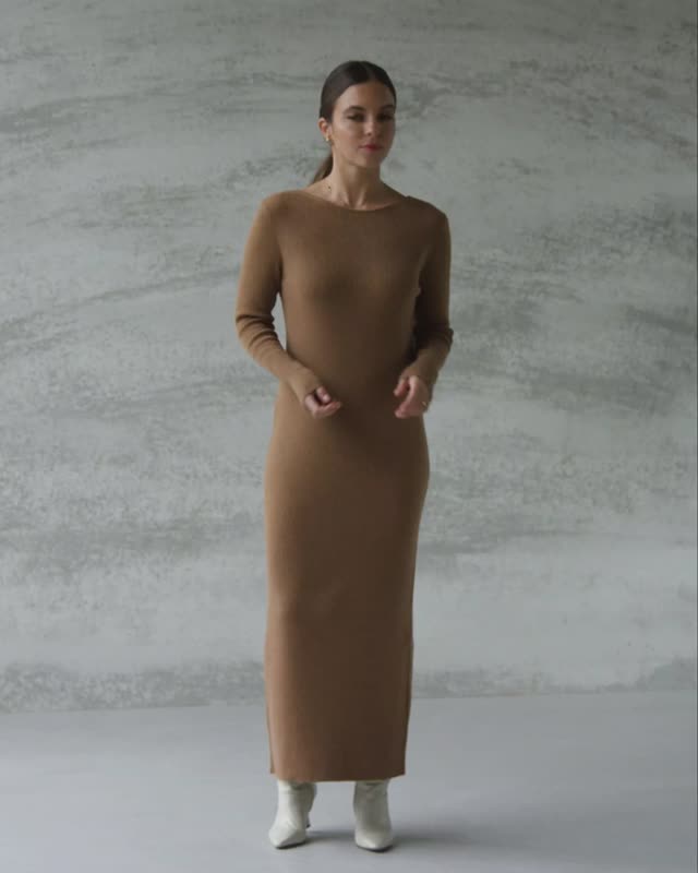Robe brune Nanja Massy - Vid&eacute;o - brun - thumbnail num&eacute;ro 2