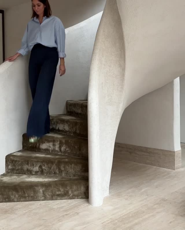 Geklede broek met krijtstreep - Video - donkerblauw - thumbnail nummer 2