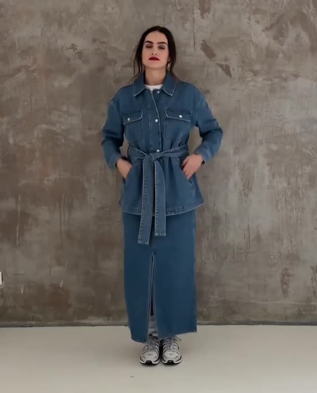 Jeansvest met knooplint - Video - blauw - thumbnail nummer 2